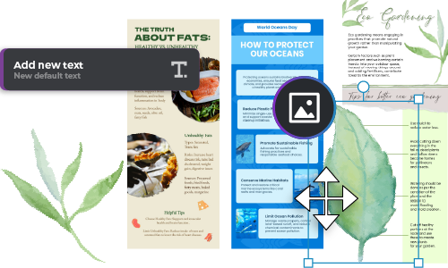 Adding text to an eco-gardening infographic design