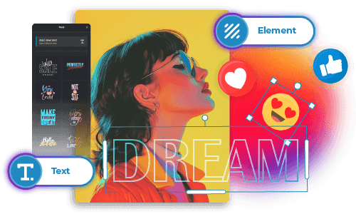 Graphic design elements and colorful 